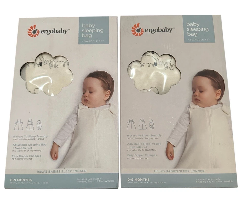 Ergobaby Saco de Dormir y Envoltura Set 0 Ovejas 0-9 Meses Pack De 2 Foto 1 de 4