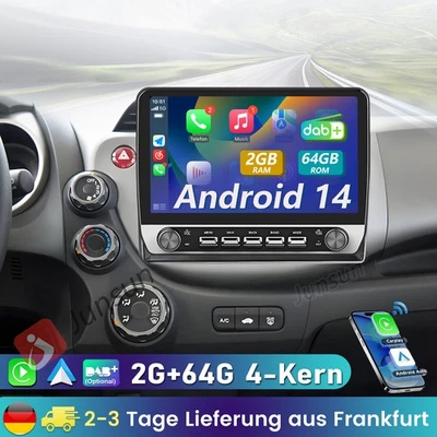 10.1'' Android 14 CARPLAY Autoradio Für Honda FIT JAZZ 07-14 GPS Navi DAB+ 32G - Bild 1 von 4