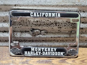 Monterey Cali CA Harley Davidson Motorcycles Dealer Chrome License Plate Frame - Picture 1 of 6