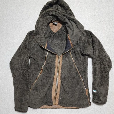 Chaqueta de vuelo con capucha polar Kuhl Sherpa cremallera completa para mujer talla grande gris gris  Foto 1 de 4