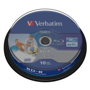 10x Verbatim BD-R Datalife 25GB Rohlinge 6x Schreiben bedruckbar Spindel Cakebox - Bild 1 von 4