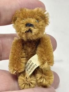Vintage Miniatur Schuco Bär rotbraun Mohair Teddybär Western Germany 2 5/8 - Bild 1 von 6