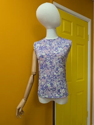 Vintage 1960s Psychedelic Purple Top - XS - Image 1 of 4