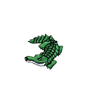 Iron on patch applique Green Alligator - Small 1-3/8" x 1-1/4" (3.1cm x 3.49) - Picture 1 of 1