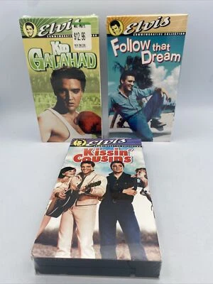 Lot 3 Sealed Elvis VHS Movies Follow That  Dream, Kissing Cousins, Kid Galahad - Image 1 of 4