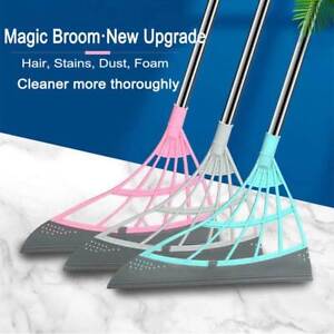 Extendable Magic Broom Silicone Broom Sweeper Glass Dust Scraper Mop Wiper Floor