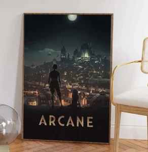 Arcane League of Legends Poster Epic Piltover Cityscape Night Scene Game Poster - Picture 1 of 5