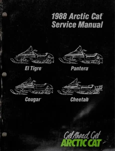 Genuine Arctic Cat Owners Service/Repair Manual 1988 Cougar Cheetah El Tigre - Picture 1 of 2