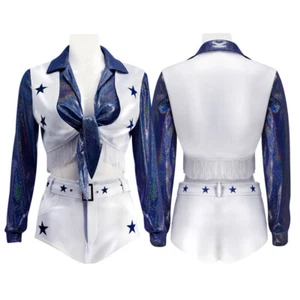 Women Cosplay Shorts Set Cowboy Cheerleader Costume Star Sports Meeting Uniform - Picture 1 of 8