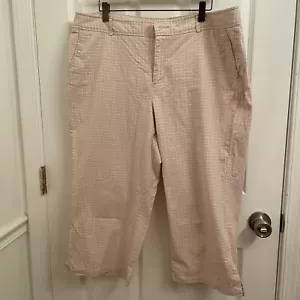 Dockers' Women Beige Plaid Print Cropped Capri Pants size 18 W - Picture 1 of 7