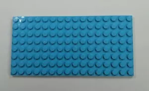 x1 Lego Medium AZURE Baseplate THICK Base Plate Brick Building 16 x 8 Dots AZURE - Foto 1 di 2