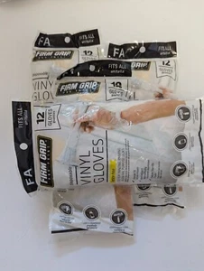 Guantes de vinilo de agarre firme 4 paquetes de 12 (48 en total) desechables talla única sin látex - Imagen 1 de 5