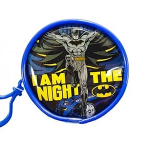 Batman PVC Coin Purse Round Wallet Children Character Boys Key Holder - Picture 1 of 2
