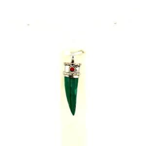 Anhänger Natur Malachit Roter Stein Edelstein Handarbeit Antik Modeschmuck - Bild 1 von 4