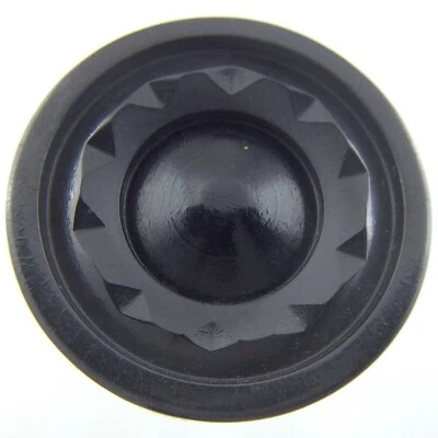 Vintage Ladies Wood Lacquered Hand Carved Black Button Fur Coats 1.5in N913 - Image 1 of 4