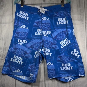 Bud Light Swim Trunks M (33) Tie Waist And Side Pockets - Licensed - Picture 1 of 4