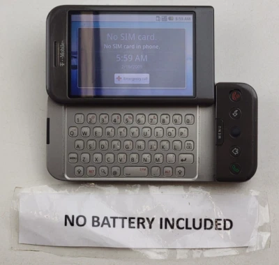 HTC Dream Google G1 (DREA100) 128MB (T-Mobile) Black Android Smartphone - J7193 - Image 1 of 4