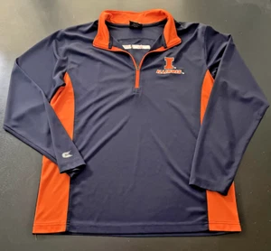 Colosseum Illinois Fighting Illini 1/4 Zip Navy & Orange Pullover, Size: XL - Picture 1 of 6