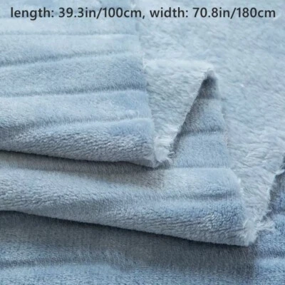 Soft Striped Thick Flannel Fabric Cloth Sew Plush Furry Pajama Beddings Blanket - Image 1 of 4