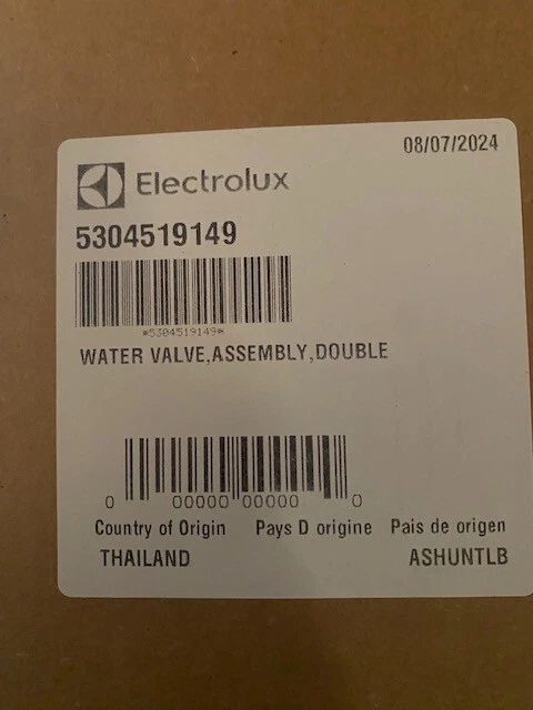 Válvula de agua Electrolux / Frigidaire 5304519149 genuina (NUEVA) Foto 1 de 1