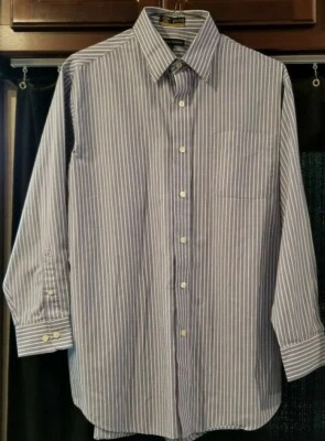 Cambridge Classics mens 16 1/2 32/33 button front pinstriped long sleeve shirt - Image 1 of 4