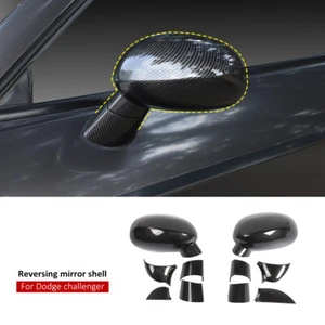 Carbon Fiber RearView Side Mirror Cover Shell Trim For Dodge Challenger 2009-19 - Bild 1 von 7