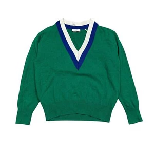 Sandro Nael Wool Cashmere V Neck Sweater Jumper Women's 2 / M Preppy Old Money - Picture 1 of 16