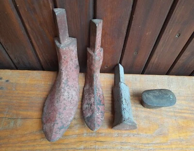 Lot ancien pieds outil artisan cordonnier talon enclume vieux ustensile métier - Photo 1/4