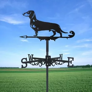 More details for unique metal animal dachshund weather vane - perfect garden decoration 