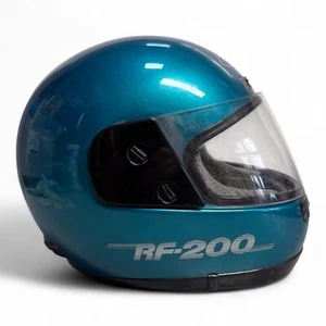 Vintage Shoei RF200 Full Face Black Motorcycle Helmet Size M, Teal - Picture 1 of 19