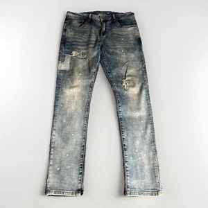 Crysp Denim Ripped Distressed Washed Denim Blue Skinny Jeans 34x31 - Bild 1 von 9