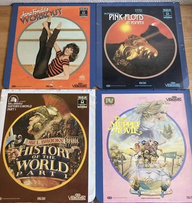 Job Lot Of 10 CED Videodiscs,  Mix Of Movies And Other Including Rocky - Image 1 of 3