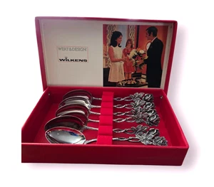 Vintage Wert And Design By Wilkens Set Of Six Spoons with Rose Handles - Picture 1 of 5