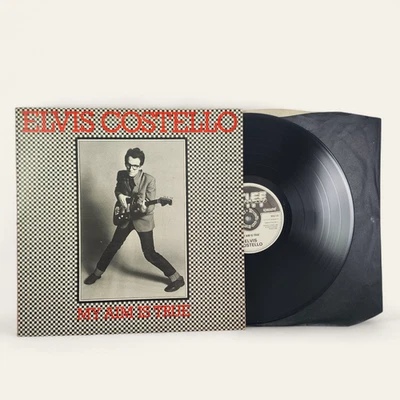 Elvis Costello My Aim Is True Stiff Records Vinyl Lp SEEZ 3 Pink Back - Image 1 of 4