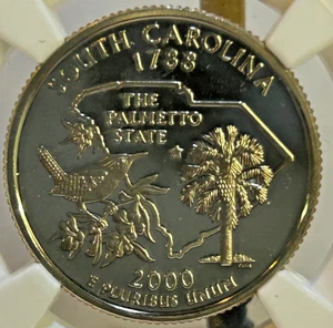 2008-S Clad South Carolina, Washington Quarter PF70 UC by NGC, Beautiful Coin - Picture 1 of 4