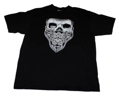 Luctus Bandana Skull black cotton t-shirt short sleeve XL Tall gangster biker - Image 1 of 4