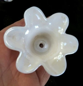1 Vintage OPALINE Milk Glass Flower Prism Part Italian for Sconce Lamp chandelie - Picture 1 of 11