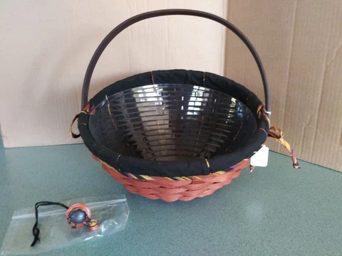 Longaberger Large Autumn Treats Halloween basket w/ liner, protector & tie-on Cover