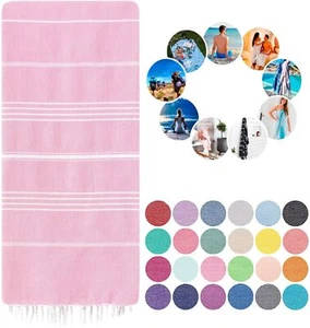 Turkish Beach Towel 39x71-İnch%100 Turkish Cotton Prewashed Sand Free Oversiz... - Picture 1 of 6