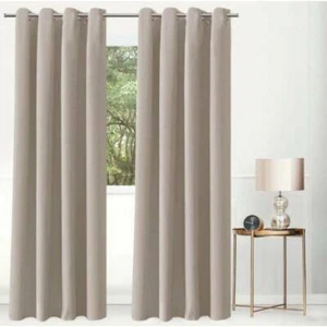 Cortinas cortinas cortina terminada con cinta rizada/ojales bufanda beige glamour A&G - Imagen 1 de 8