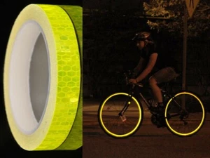 High-Reflective 10mm Stickers for Bikes & Cars, 8m Long, Yellow - Picture 1 of 7