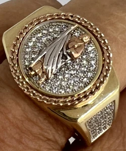Sale GOLd Men Ring St saint jude san juda 14k solid judas tadeo oro 10 8 9 11 12 - Picture 1 of 12