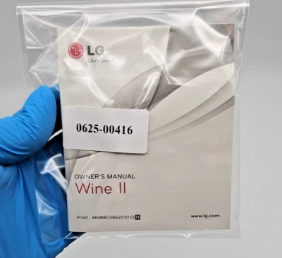 LG Wine II Cellulare Manuale dell'acquirente P/NO MMBB0386201(1.0) Libretto Tecnico - Immagine 1 di 3