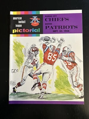 Patriots Beautiful Program Chiefs Dawson 5 TDS Phil Bissell 9/25/66 Chiefs Win! - Image 1 of 4