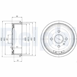 2x DELPHI Bremstrommel Trommeln Trommelbremse Hinten BF102 - Bild 1 von 1
