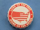 BEER Bottle Crown Cap ~ USA Map & Flag ~ Land of the Free, Home of the Brave