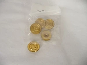 Gold Tone Circle Shield and Crown Button  Lot of 5 USA Seller  - Picture 1 of 6