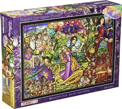 Tenyo Disney Tangled Story Stained Glass ‎500 piece Gyutto Puzzle DSG-500-622 - Image 1 of 2