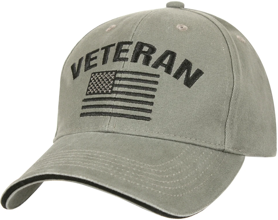Vintage US Flag Veteran Low Profile Baseball Cap Hat Ballcap Rothco 3599