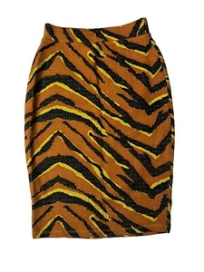 Falda midi elástica tejida estampado animal tigre lápiz FREE PEOPLE talla S - Imagen 1 de 7